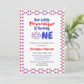 Little Firecracker 1st Birthday Kaart (Staand voorkant)