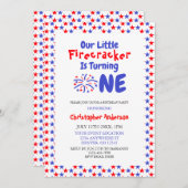 Little Firecracker 1st Birthday Kaart (Voorkant / Achterkant)