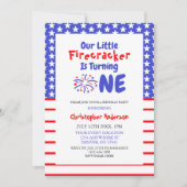 Little Firecracker 1st Birthday Kaart (Voorkant)