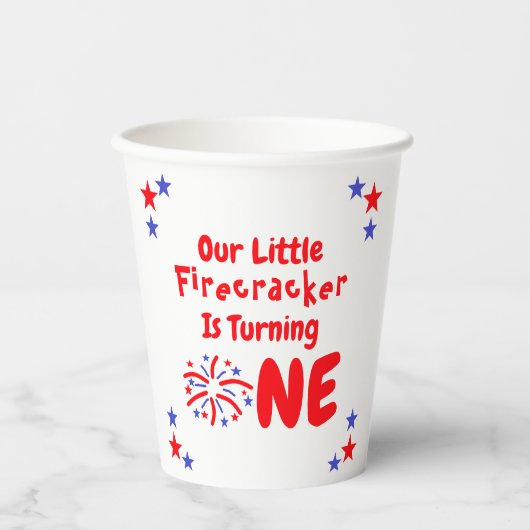 Little Firecracker 1st Birthday Papieren Bekers (Voorkant)