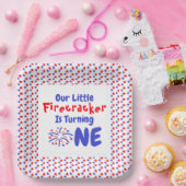 Little Firecracker 1st Birthday Papieren Bordje (Feest)
