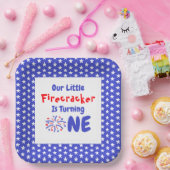 Little Firecracker 1st Birthday Papieren Bordje (Feest)
