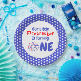 Little Firecracker 1st Birthday Papieren Bordje
