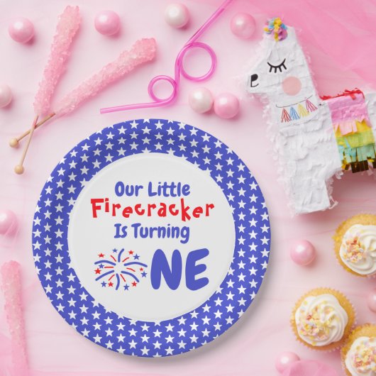 Little Firecracker 1st Birthday Papieren Bordje (Feest)
