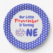 Little Firecracker 1st Birthday Papieren Bordje (Voorkant)