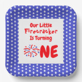 Little Firecracker 1st Birthday Papieren Bordje (Voorkant)