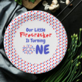 Little Firecracker 1st Birthday Papieren Bordje