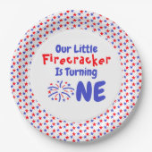 Little Firecracker 1st Birthday Papieren Bordje (Voorkant)