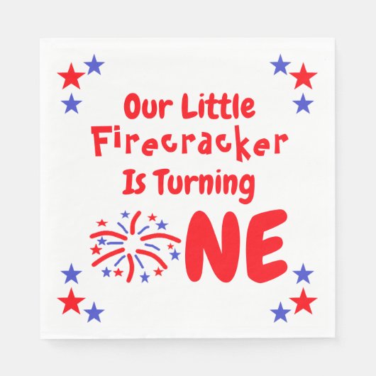 Little Firecracker 1st Birthday Servet (Voorkant)