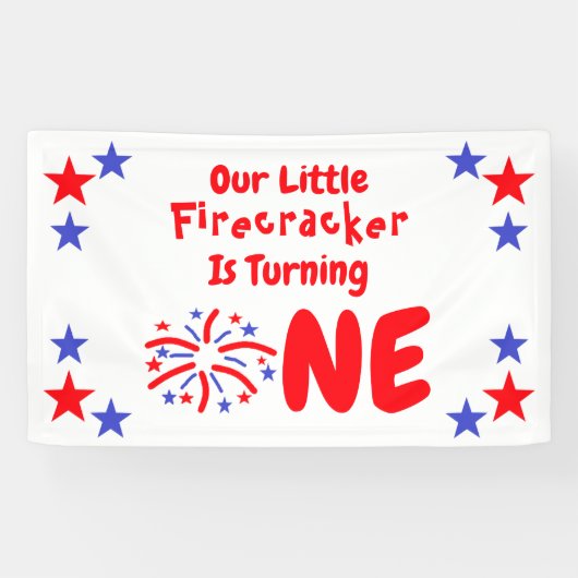 Little Firecracker 1st Birthday Spandoek (Horizontaal)