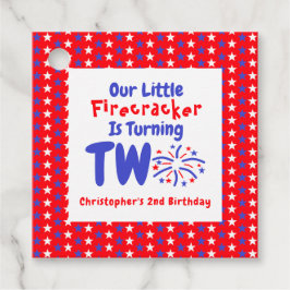 Little Firecracker 2e verjaardag Bedankjes Labels