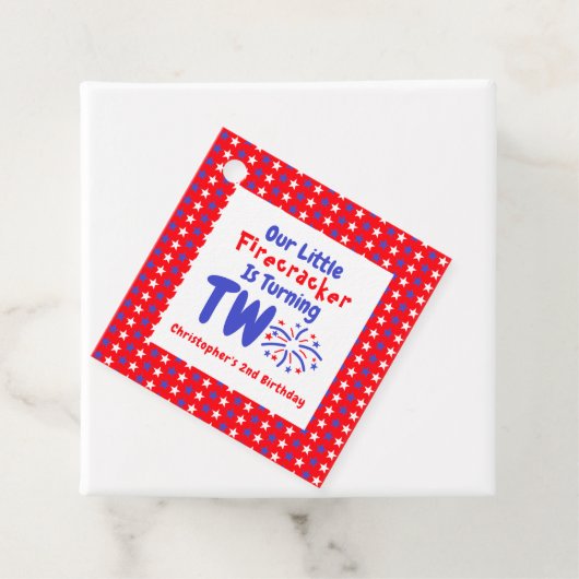 Little Firecracker 2e verjaardag Bedankjes Labels (In situ)