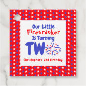 Little Firecracker 2e verjaardag Bedankjes Labels (Voorkant)