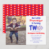 Little Firecracker 2e verjaardag Kaart (Voorkant / Achterkant)