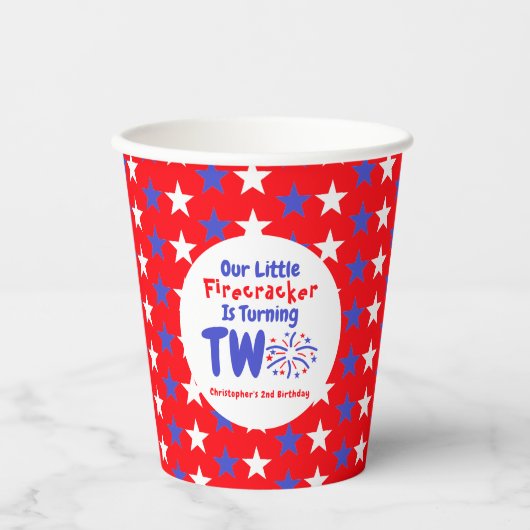 Little Firecracker 2e verjaardag Papieren Bekers (Voorkant)