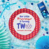 Little Firecracker 2e verjaardag Papieren Bordje (Feest)