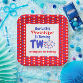Little Firecracker 2e verjaardag Papieren Bordje (Feest)