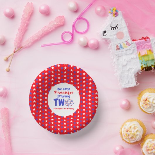 Little Firecracker 2e verjaardag Papieren Kommen (Feest)
