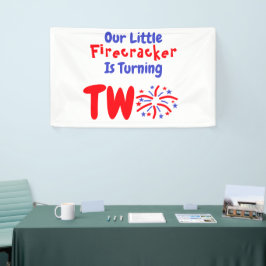 Little Firecracker 2e verjaardag Spandoek