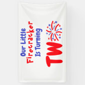 Little Firecracker 2e verjaardag Spandoek (Verticaal)