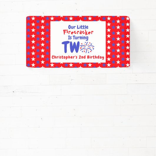 Little Firecracker 2e verjaardag Spandoek (Insitu)