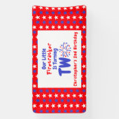 Little Firecracker 2e verjaardag Spandoek (Verticaal)