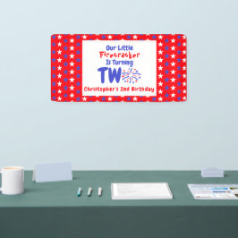 Little Firecracker 2e verjaardag Spandoek