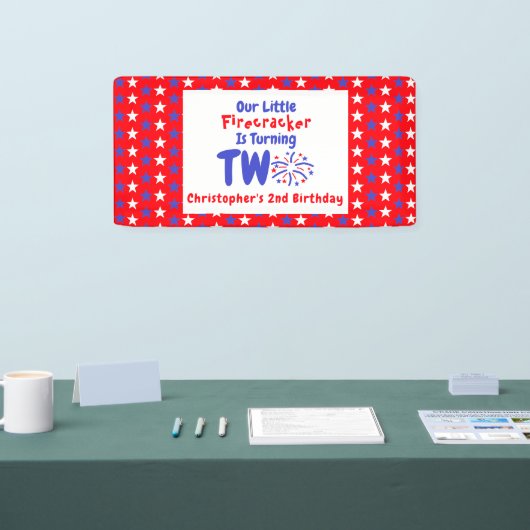 Little Firecracker 2e verjaardag Spandoek (Beurs)