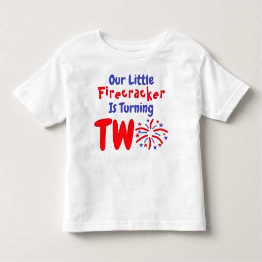 Little Firecracker 2nd Birthday Toddler T-shirt (Voorkant)
