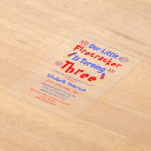 Little Firecracker 3rd Birthday Acryl Uitnodigingen (Laagn)