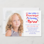 Little Firecracker 3rd Birthday Kaart (Voorkant)
