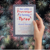 Little Firecracker 3rd Birthday Kaart