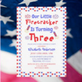 Little Firecracker 3rd Birthday Kaart