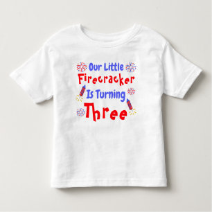Little Firecracker 3rd Birthday Kinder Shirts