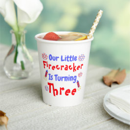 Little Firecracker 3rd Birthday Papieren Bekers