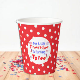 Little Firecracker 3rd Birthday Papieren Bekers