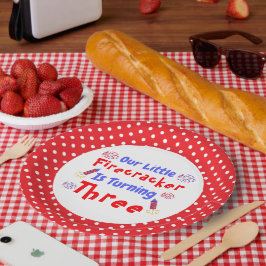 Little Firecracker 3rd Birthday Papieren Bordje