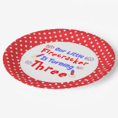 Little Firecracker 3rd Birthday Papieren Bordje (Gekanteld)