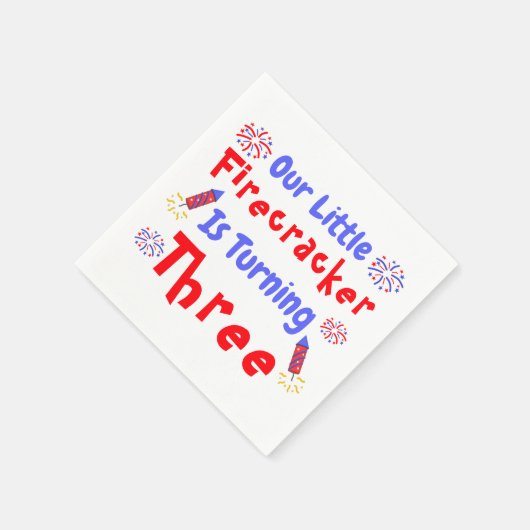 Little Firecracker 3rd Birthday Servet (Hoek)