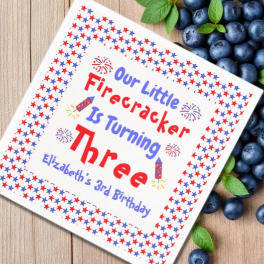 Little Firecracker 3rd Birthday Servet