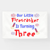 Little Firecracker 3rd Birthday Spandoek (Horizontaal)