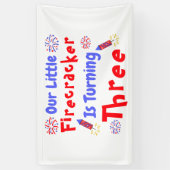 Little Firecracker 3rd Birthday Spandoek (Verticaal)