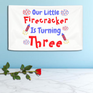 Little Firecracker 3rd Birthday Spandoek