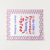 Little Firecracker 3rd Birthday Wandkleed (Voorkant (horizontaal))