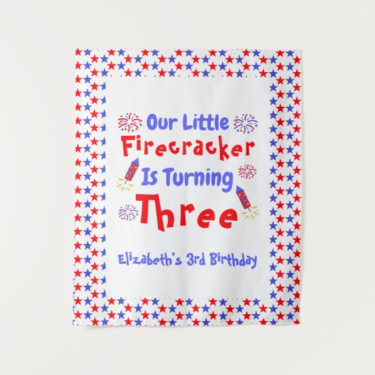 Little Firecracker 3rd Birthday Wandkleed (Voorkant)