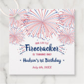 Little Firecracker 4 juli 1e verjaardag Bedankjes Labels (Voorkant)