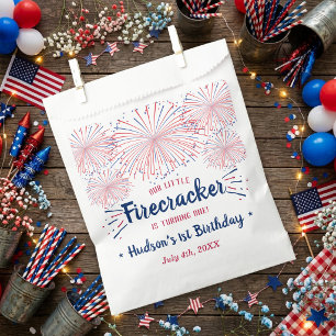 Little Firecracker 4 juli 1e verjaardag Bedankzakje