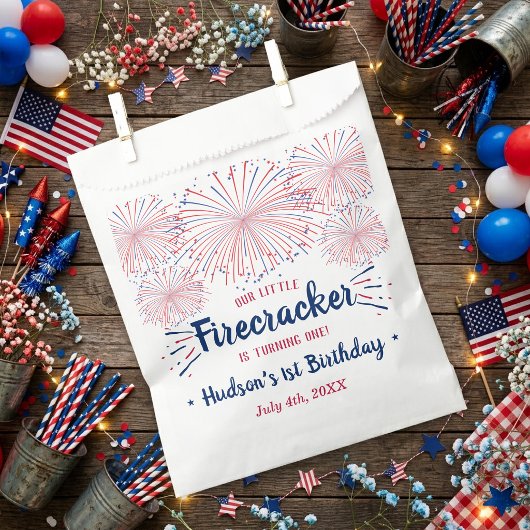 Little Firecracker 4 juli 1e verjaardag Bedankzakje