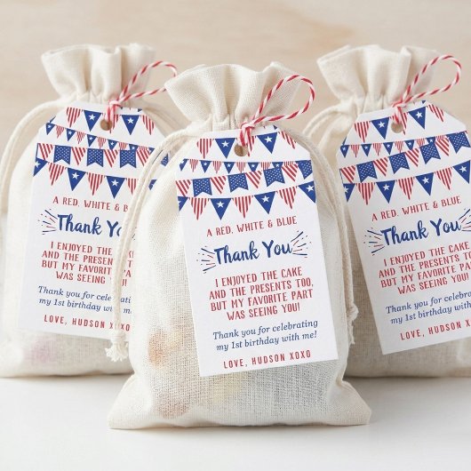 Little Firecracker 4 juli 1e verjaardag Cadeaulabel