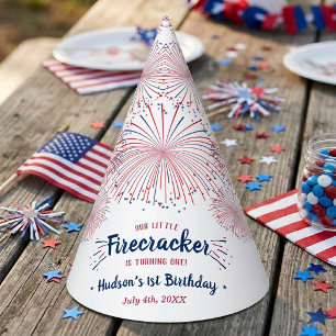Little Firecracker 4 juli 1e verjaardag Feesthoedjes